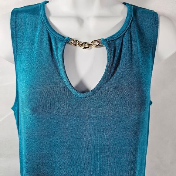 Dana Buchman Travel Anywhere Sleeveless Teal Dressy Top NWT Women's Small - Picture 2 of 8